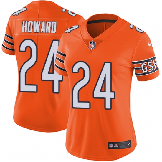 Women's Nike Chicago Bears #24 Jordan Howard Limited Orange Rush Vapor Untouchable NFL Jersey