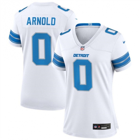 Women's Detroit Lions #0 Terrion Arnold White 2024 Stitched Jersey(Run Smaller) - Ujersey