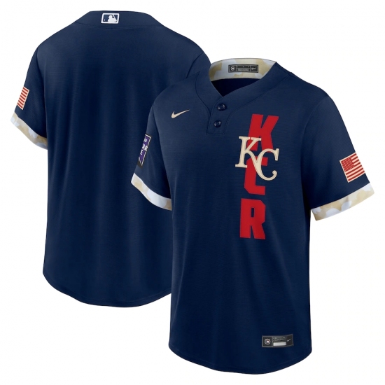 Men's Kansas City Royals Blank Nike Navy 2021 MLB All-Star Game Replica Jersey - Ujersey