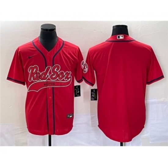 Men's Boston Red Sox Blank Red Cool Base Stitched Baseball Jersey - Ujersey