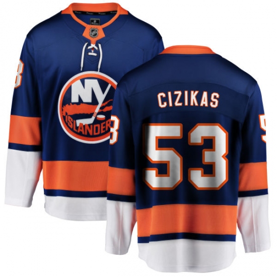 Men's New York Islanders #53 Casey Cizikas Fanatics Branded Royal Blue Home Breakaway NHL Jersey - Ujersey