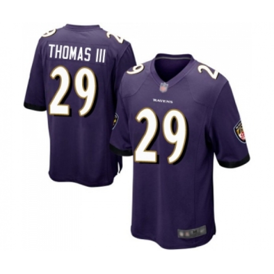 Men's Baltimore Ravens #29 Earl Thomas III Game Purple Team Color Football Jersey - Ujersey