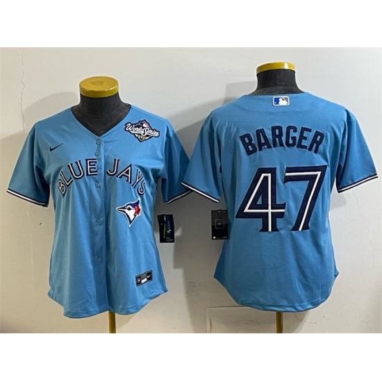 Women's Toronto Blue Jays #47 Addison Barger Blue 2025 World Series Cool Base Stitched Baseball Jersey(Run Small) - Ujersey