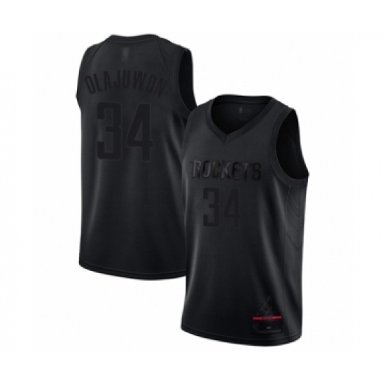 Men's Houston Rockets #34 Hakeem Olajuwon Swingman Black MVP Basketball Jersey - Ujersey