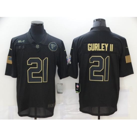 Men's Atlanta Falcons #21 Deion Sanders Black Nike 2020 Salute To Service Limited Jersey