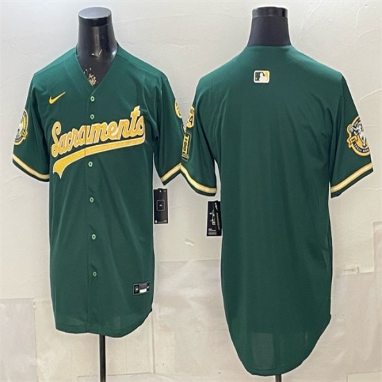 Men's Oakland Athletics Blank 2026 Green Alternate Sacramento Celebrating 125 Years Vapor Limited Stitched Baseball Jersey
