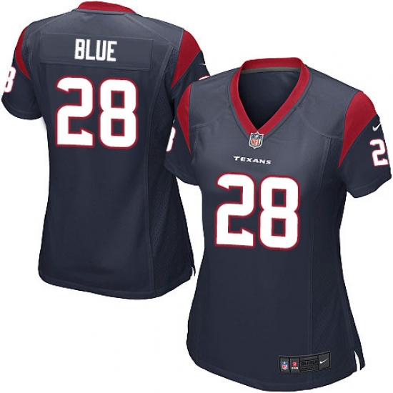 Women's Nike Houston Texans #28 Alfred Blue Game Navy Blue Team Color NFL Jersey - Ujersey