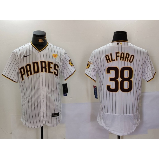 Men's San Diego Padres #38 Jorge Alfaro White With PS Stitched Flex Base Jersey - Ujersey