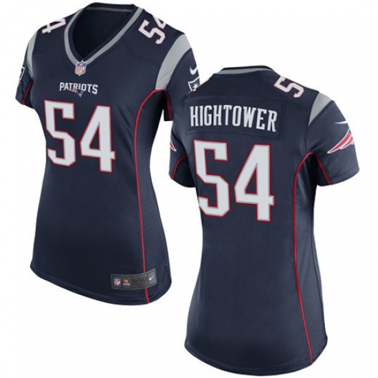 Women's Nike New England Patriots #54 Dont'a Hightower Game Navy Blue Team Color NFL Jersey - Ujersey