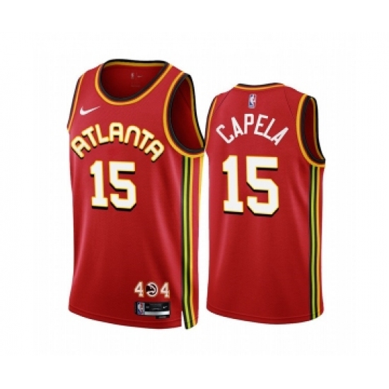 Men's Atlanta Hawks #15 Clint Capela 2022-23 Red Icon Edition Stitched Jersey - Ujersey
