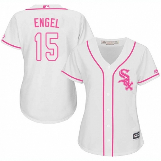 Women's Majestic Chicago White Sox #15 Adam Engel Replica White Fashion Cool Base MLB Jersey - Ujersey
