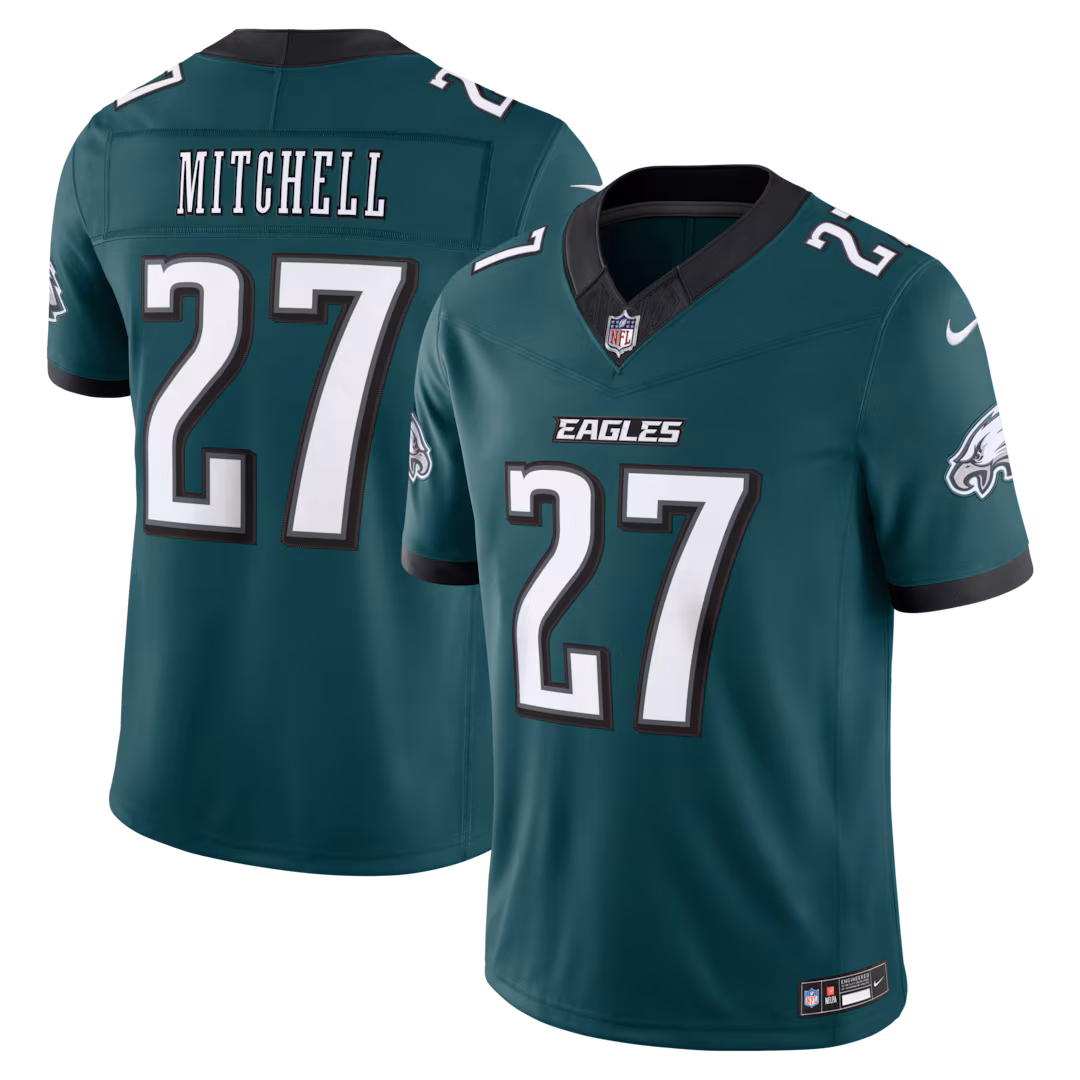 Men's Philadelphia Eagles Quinyon Mitchell Nike Midnight Green Team Vapor F.U.S.E. Stitched Limited Jersey