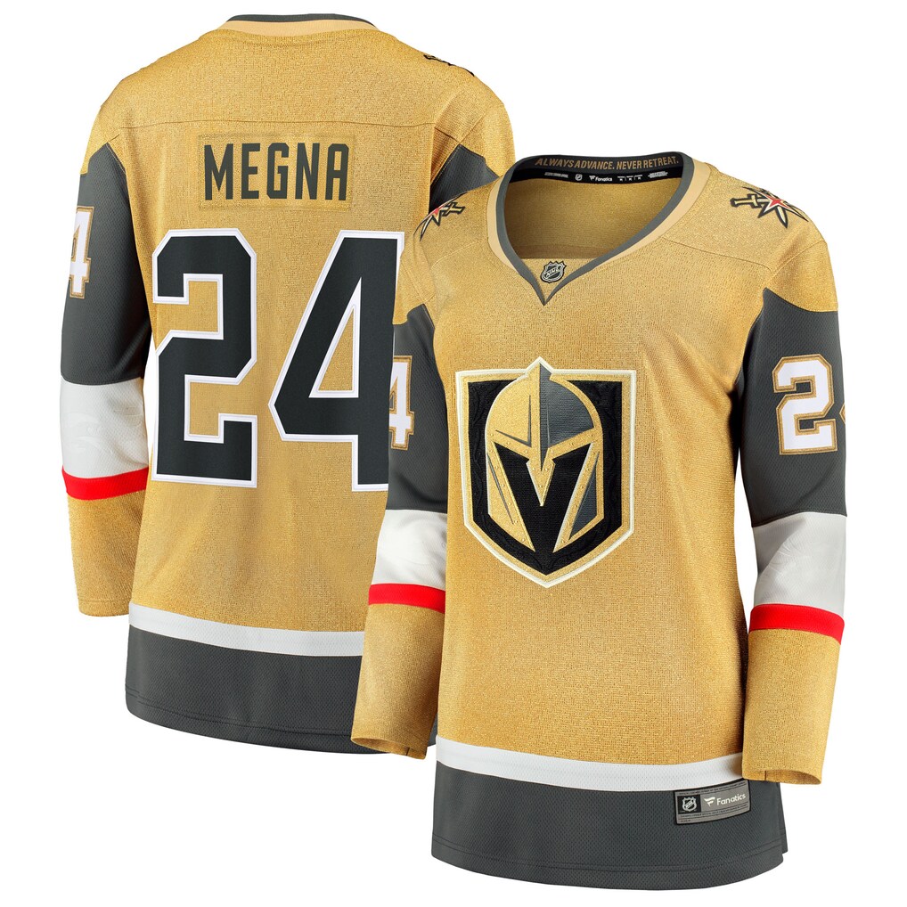 Women's Vegas Golden Knights Jaycob Megna Fanatics Gold Home Breakaway Jersey - Ujersey