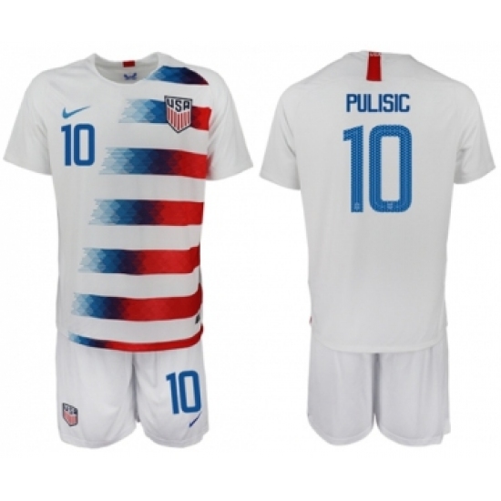 USA #10 Pulisic Home Soccer Country Jersey