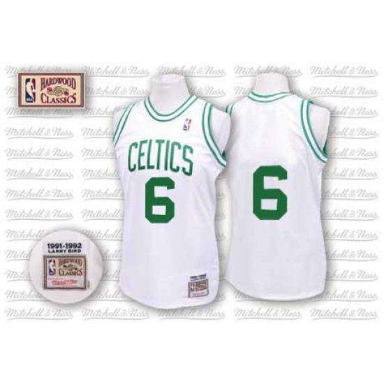 Men's Mitchell and Ness Boston Celtics #6 Bill Russell Authentic White Throwback NBA Jersey - Ujersey