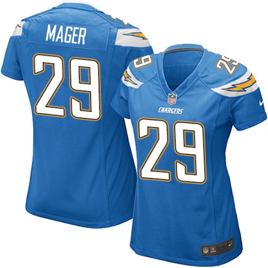 Women's Nike Los Angeles Chargers #29 Craig Mager Game Electric Blue Alternate NFL Jersey - Ujersey
