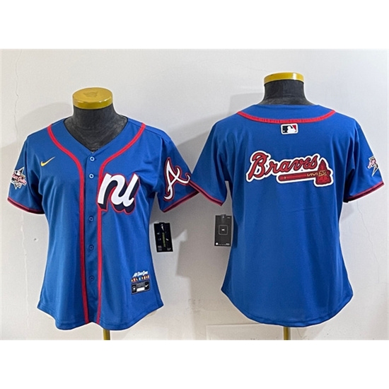Women's National League Atlanta Braves Team Big Logo Blue 2025 All-Star Edition Limited Stitched Jersey(Run Small) - Ujersey