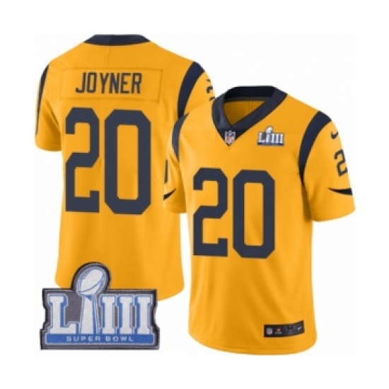 Men's Nike Los Angeles Rams #20 Lamarcus Joyner Limited Gold Rush Vapor Untouchable Super Bowl LIII Bound NFL Jersey - Ujersey