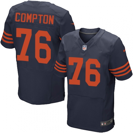 Men's Nike Chicago Bears #76 Tom Compton Elite Navy Blue Alternate NFL Jersey - Ujersey