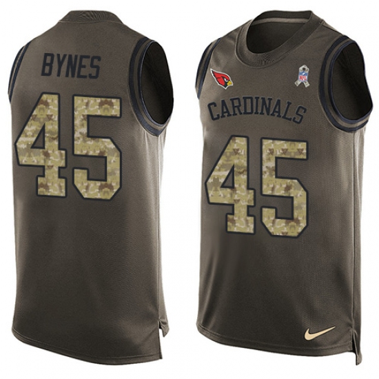 Men's Nike Arizona Cardinals #45 Josh Bynes Limited Green Salute to Service Tank Top NFL Jersey - Ujersey