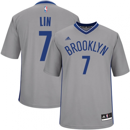 Men's Adidas Brooklyn Nets #7 Jeremy Lin Swingman Gray Alternate NBA Jersey - Ujersey