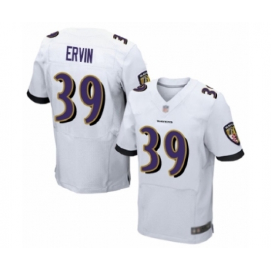 Men's Baltimore Ravens #39 Tyler Ervin Elite White Football Jersey - Ujersey