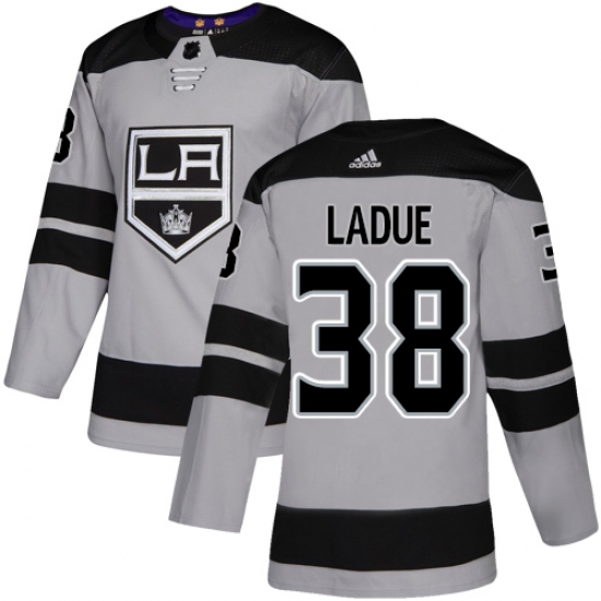 Youth Adidas Los Angeles Kings #38 Paul LaDue Authentic Gray Alternate NHL Jersey - Ujersey