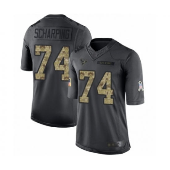 Men's Houston Texans #74 Max Scharping Limited Black 2016 Salute to Service Football Jersey - Ujersey