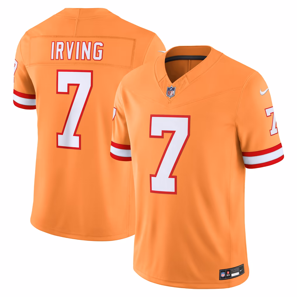 Men's Tampa Bay Buccaneers Bucky Irving Nike Creamsicle Alternate Vapor F.U.S.E. Stitched Limited Jersey - U-jersey