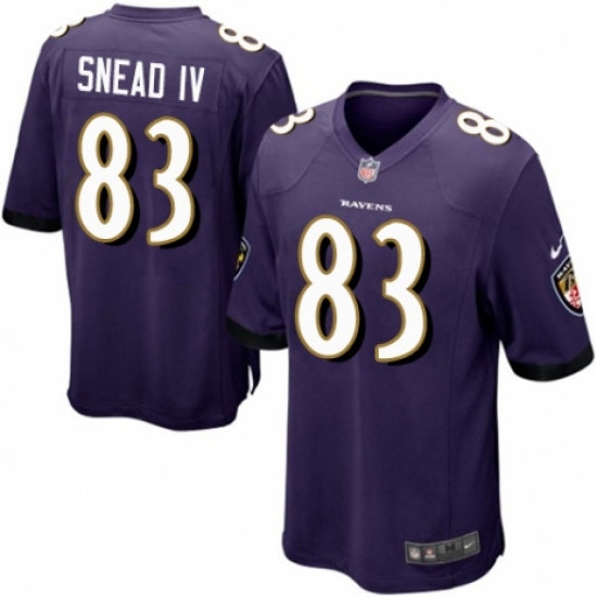 Men's Nike Baltimore Ravens #83 Willie Snead IV Game Purple Team Color NFL Jersey - Ujersey