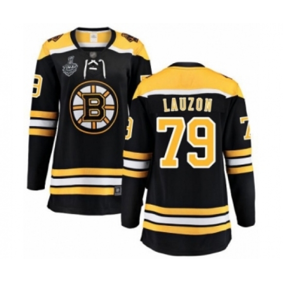 Women's Boston Bruins #79 Jeremy Lauzon Authentic Black Home Fanatics Branded Breakaway 2019 Stanley Cup Final Bound Hockey Jersey - Ujersey