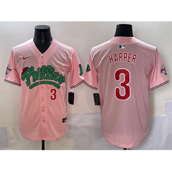 Men's Philadelphia Phillies #3 Bryce Harper Pink Phanatic Limited Stitched Jersey - Ujersey