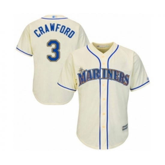 Youth Seattle Mariners #3 J.P. Crawford Authentic Cream Alternate Cool Base Baseball Player Jersey - Ujersey