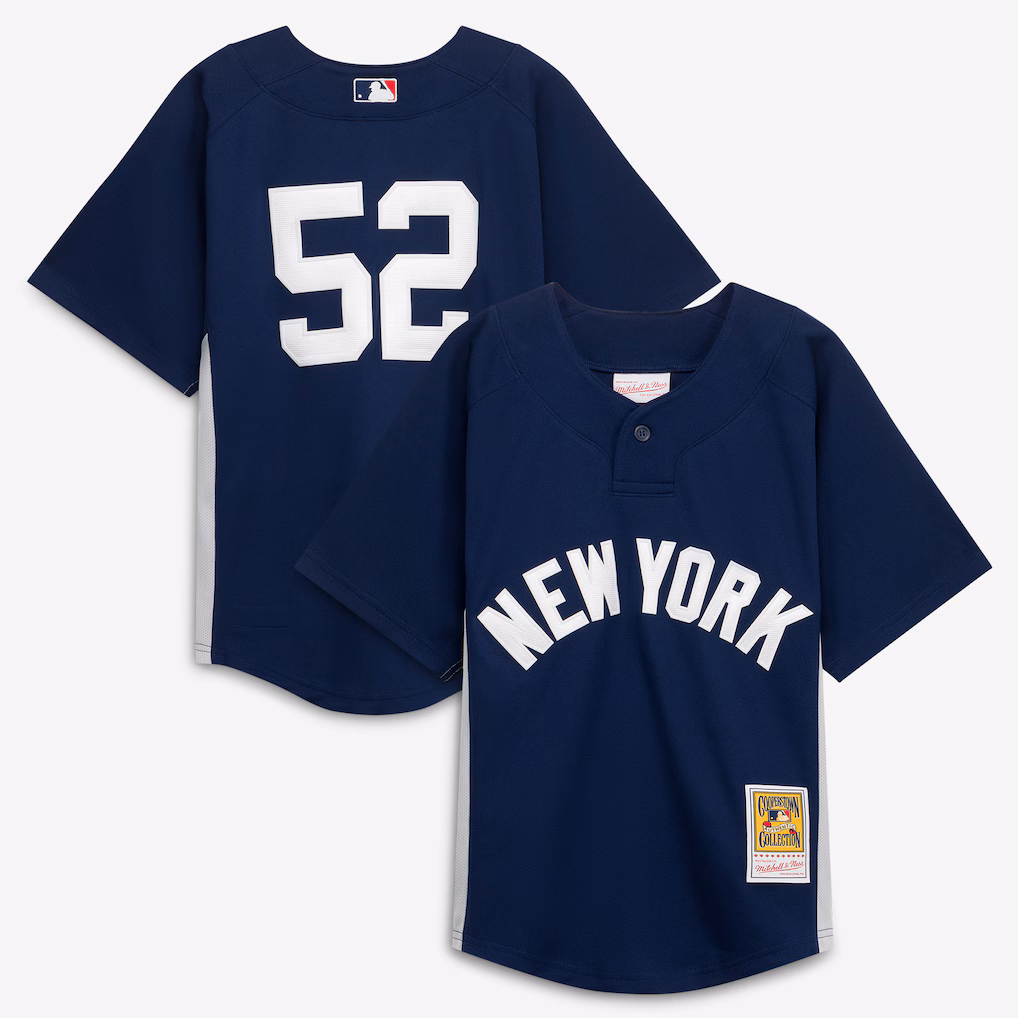 Youth New York Yankees CC Sabathia Mitchell & Ness Navy Mesh Batting Practice Jersey - Ujersey