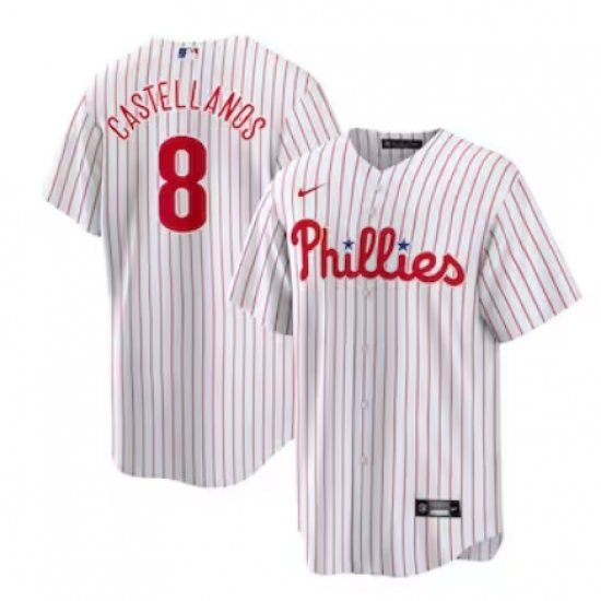Men's Philadelphia Phillies #8 Nick Castellanos Nike White Replica Player Jersey - Ujersey
