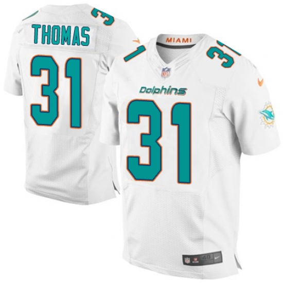 Men's Nike Miami Dolphins #31 Michael Thomas Elite White NFL Jersey - Ujersey