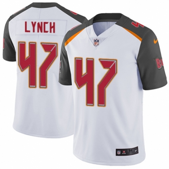 Youth Nike Tampa Bay Buccaneers #47 John Lynch White Vapor Untouchable Limited Player NFL Jersey - Ujersey