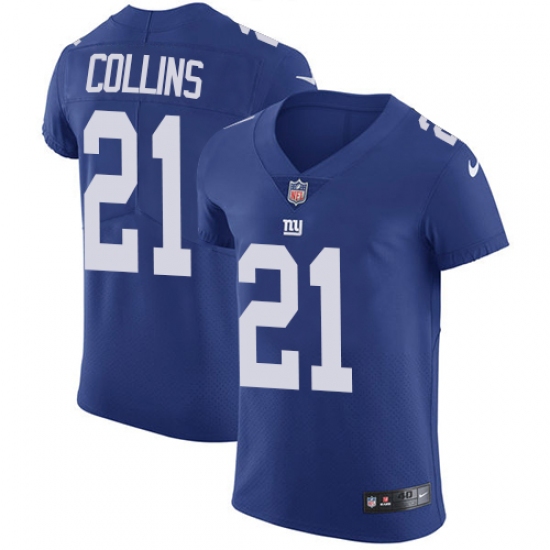 Men's Nike New York Giants #21 Landon Collins Elite Royal Blue Team Color NFL Jersey - Ujersey
