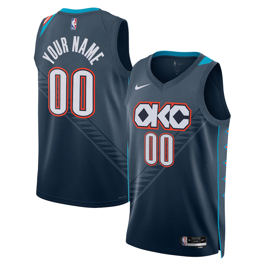 Unisex Oklahoma City Thunder Nike Blue 2025/26 City Edition Swingman Custom Jersey