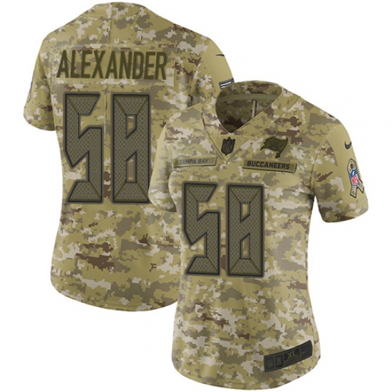 Women's Nike Tampa Bay Buccaneers #58 Kwon Alexander Limited Camo 2018 Salute to Service NFL Jersey - Ujersey