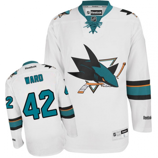 Youth Reebok San Jose Sharks #42 Joel Ward Authentic White Away NHL Jersey