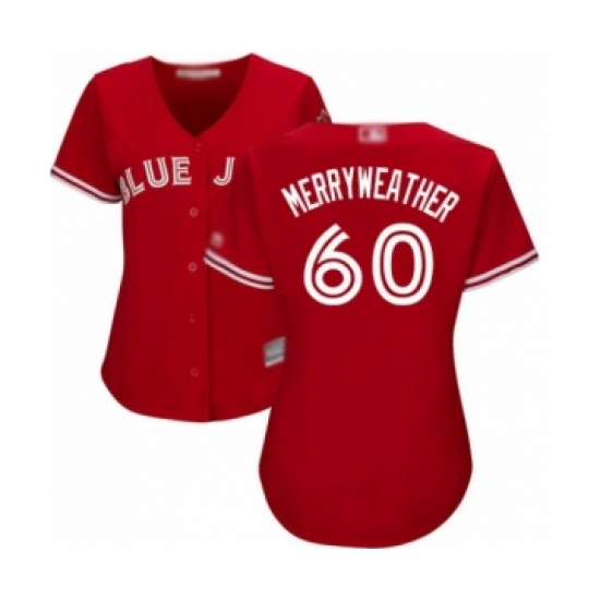 Women's Toronto Blue Jays #60 Julian Merryweather Authentic Scarlet Alternate Baseball Player Jersey - Ujersey