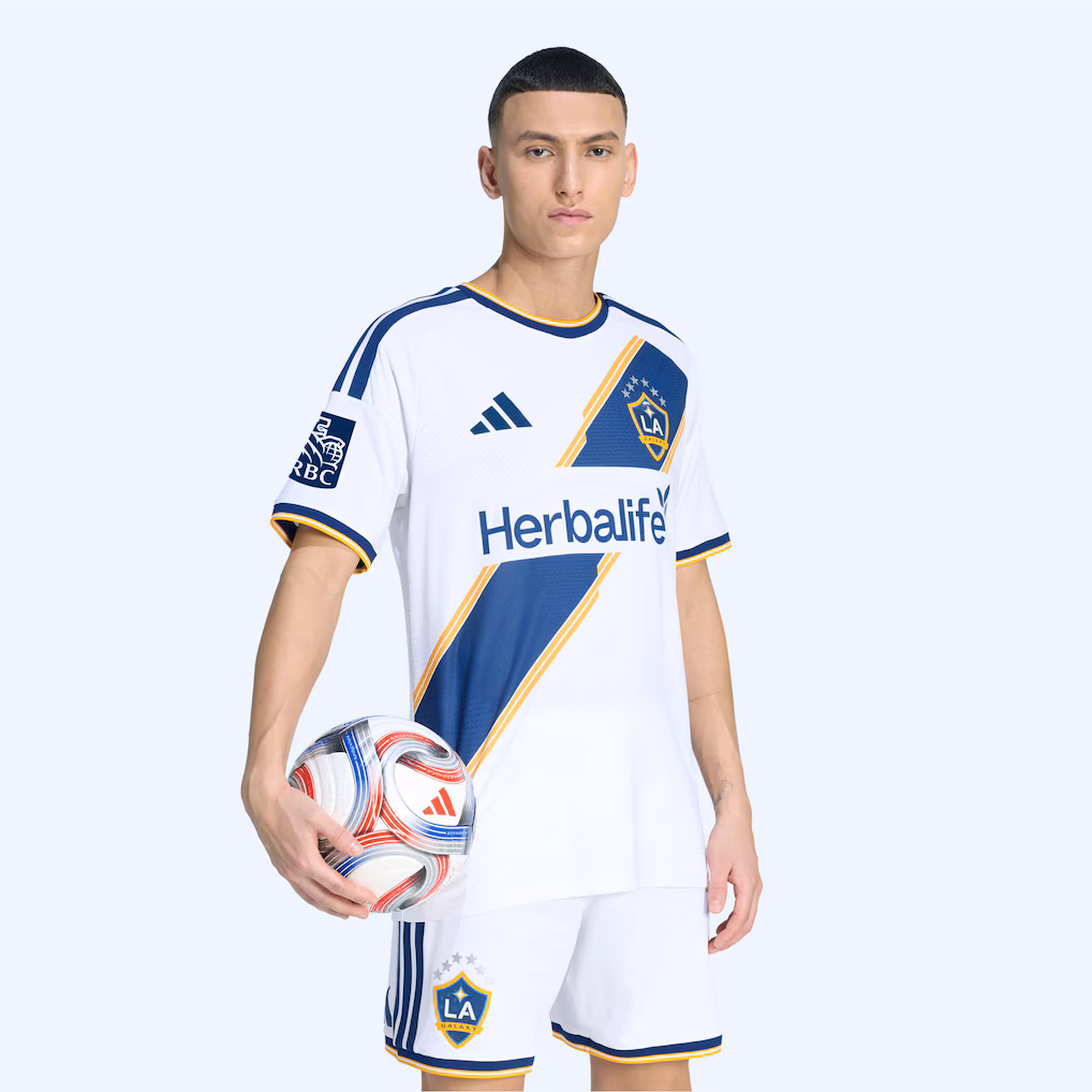 Men's LA Galaxy adidas White 2026 The VeloCITY Kit On-Field Authentic Patch Jersey