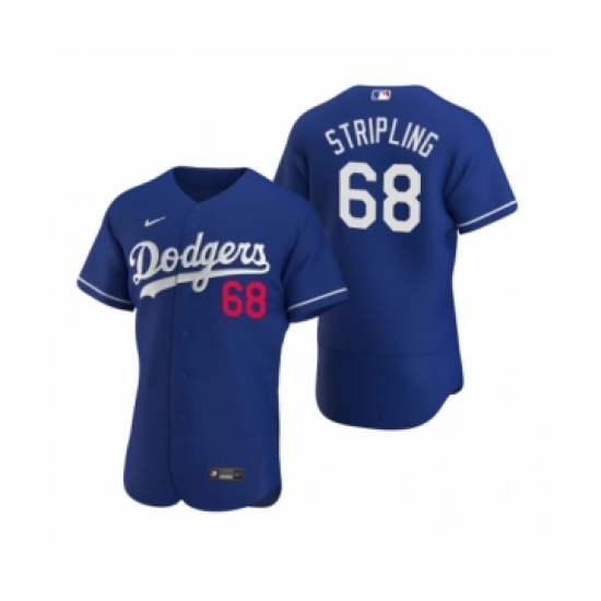 Men's Los Angeles Dodgers #68 Ross Stripling Nike Royal Authentic 2020 Alternate Jersey - Ujersey