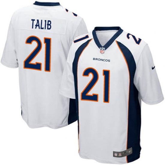 Men's Nike Denver Broncos #21 Aqib Talib Game White NFL Jersey - Ujersey