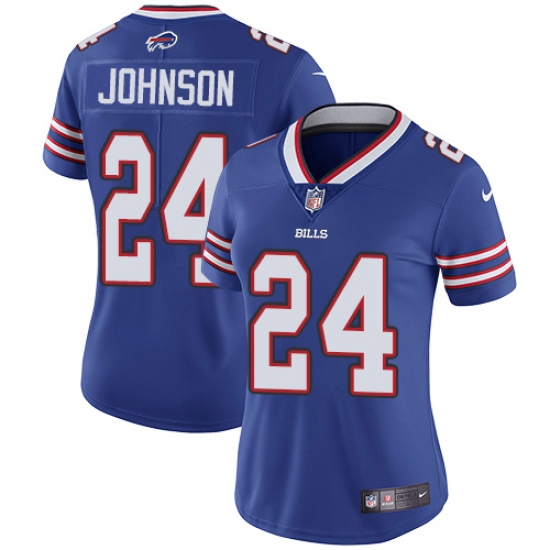 Women's Nike Buffalo Bills #24 Leonard Johnson Royal Blue Team Color Vapor Untouchable Elite Player NFL Jersey - Ujersey