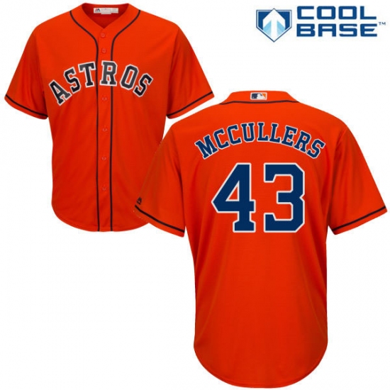 Men's Majestic Houston Astros #43 Lance McCullers Replica Orange Alternate Cool Base MLB Jersey - Ujersey