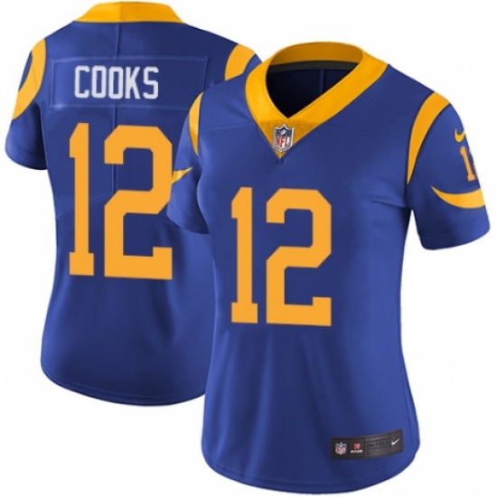 Women's Nike Los Angeles Rams #12 Brandin Cooks Royal Blue Alternate Vapor Untouchable Elite Player NFL Jersey - Ujersey