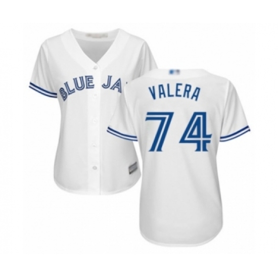 Women's Toronto Blue Jays #74 Breyvic Valera Authentic White Home Baseball Player Jersey - Ujersey