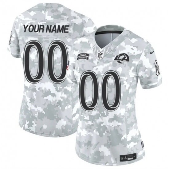 Women's Los Angeles Rams Active Player Custom 2024 F.U.S.E Arctic Camo Salute To Service Limited Stitched Football Jersey(Run Small) - Ujersey
